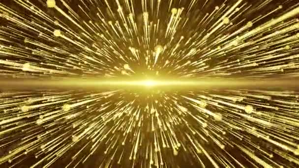 4k Explosion Goldlichter funkeln. Glühendes Licht explodiert. Fackel in der Mitte. — Stockvideo