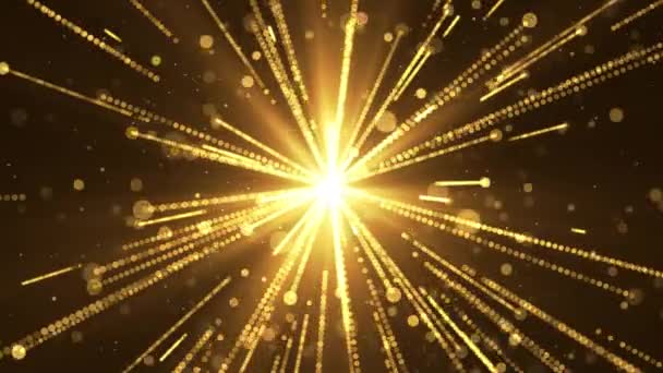 4K-Schleife Goldene Sterne und Teilchen Ereignishintergründe. — Stockvideo