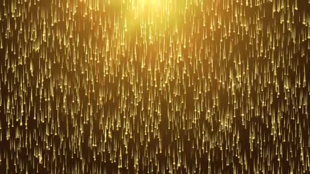4K particelle di pioggia Gold lusso senza soluzione di continuità loop animazione — Video Stock