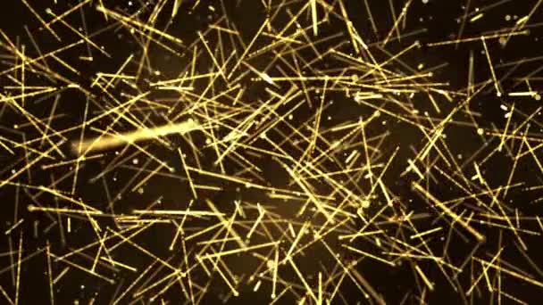 3D动画颗粒金闪烁着奖灰尘抽象环路背景. — 图库视频影像