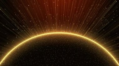 3D 4K Özet altın yıldız ışığı parlatıcı arkaplan.