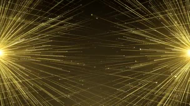 Altın parçacıklar ışığın yükselişi muhteşem bir grafiksel döngü arkaplanıdır. — Stok video
