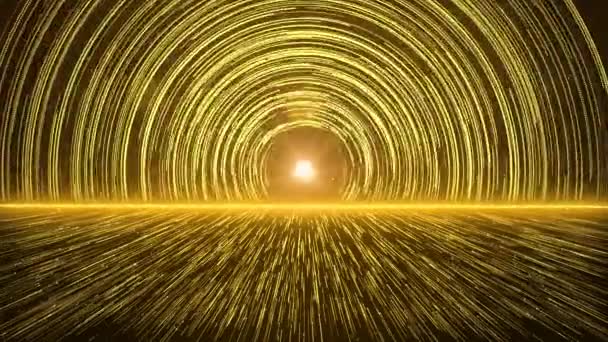 Yavaş çekim döngüsü 3B animasyonunda altın parıltı arkaplanı — Stok video