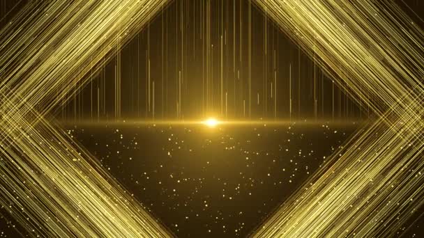4K Clean Golden Light Абстрактний рух фону сяючі срібні частинки Анімація . — стокове відео