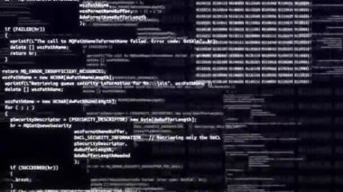 Dijital kod ve veri Döngüsü Canlandırması ile gelecekçi yüksek teknoloji grafik arayüzü.