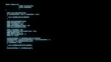 Bilgisayar ekranı terminali üzerinden çalışan programlama kodu Animasyon Arkaplanı.