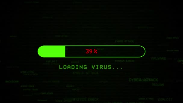Virus entdeckt Digitale Animation des Scanners über gehackte Animation — Stockvideo