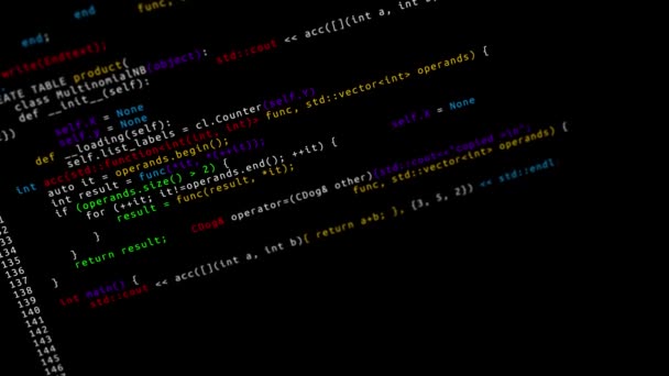 Programmierung von Computercodes zum Füllen eines leeren Bildschirms Loop Animation. — Stockvideo
