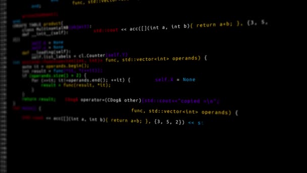 Programmering Computer Code codering proces voor het vullen van een leeg scherm Loop Animatie. — Stockvideo