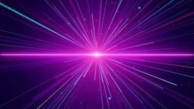Boş sahne gösterisinin 4K Döngü Arkaplanı. Neon mavi, mor ışık ve lazer gösterisi.