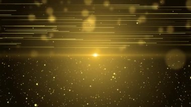 Lüks altın serisi parçacıkların yükselişi muhteşem bir hareket grafikleri arkaplanıdır.