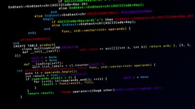 Ekranda kaydırılan yazılım kodları, HTML kod döngüsü Canlandırması sayfasında kaydırılıyor.