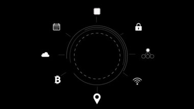 4K İnternet ağ bağlantı tasarım simgeleri canlandırması.