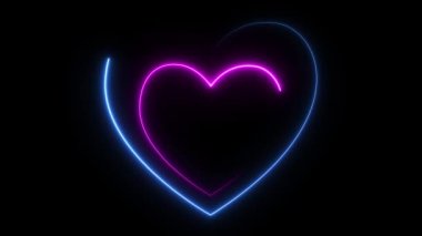 neon 4k neon sembolü sembolü sembol işareti döngü animasyonu. Soyut arkaplan.