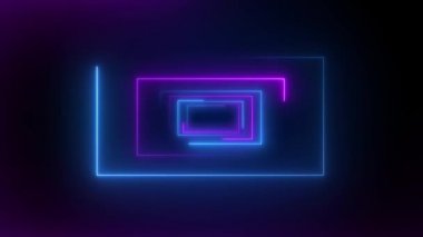 4K Soyut Neon Altıgen Tünel Çizgileri sonsuz dikişsiz döngülü canlandırılmış arkaplan.