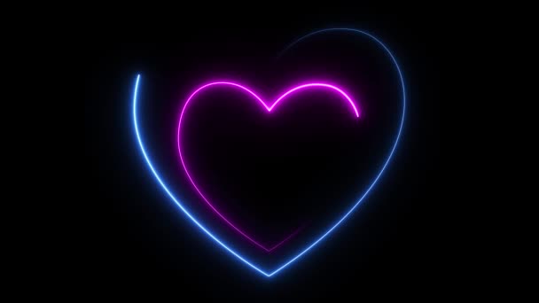 Neon 4k neon symbol symbol znak znak projekt znak pętli animacji. Streszczenie tła. — Wideo stockowe