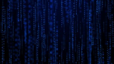 4K İkili Kod Düşen Sayılar Matrix Fallig Harfleri Döngü Arkaplan Canlandırması.