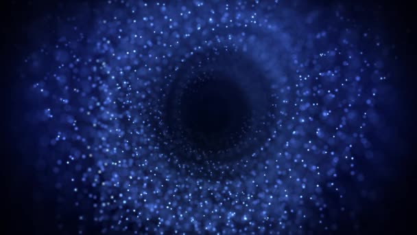 Flusso di onde luminose 4K nello spazio Sfondo di movimento astratto particelle brillanti stelle polvere magica. — Video Stock