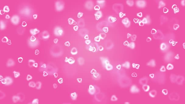 Valentines day Pink Red Animation Hearts Greeting love hearts. — Stock Video