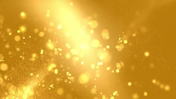 4K Işıltılı ışık konfeti efekti Altın Parıltı döngüsü arka planı. — Stok video
