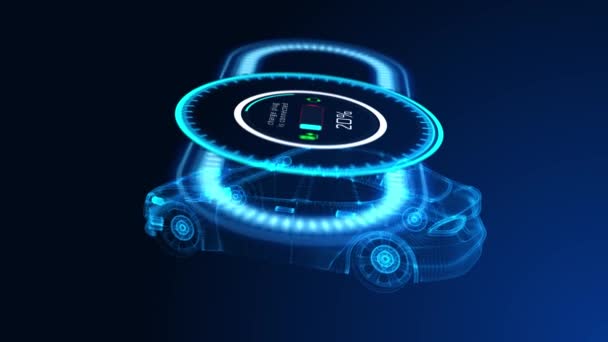 Vehículo autoconductor HUD futurista Diseño de pantalla de alta tecnología Animación. — Vídeos de Stock