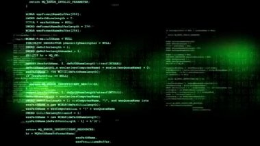 Bilgisayar ekranındaki yazılım kaynak kodu programlama kodu Döngü Canlandırması.