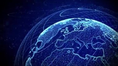 Fütürist 4K Hud Küre Ağ Bağlantılı Küre Hologram Döngüsü CanlandırmasıName