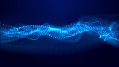 4K Soyut Teknoloji Mavi neon çizgileri tünel çizgileri konstrükiton döngü animasyonu.