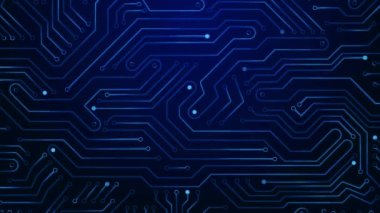 4K 3D elektronik devre kartı. Anakart Döngü Canlandırması sinyalleri.