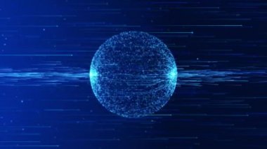 Küresel ağ bağlantısı Dünya haritası nokta ve çizgi bileşimi Döngü Canlandırması.