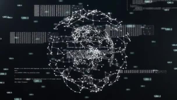 Globe numérique cybersécurité données numériques futuristes et technologiques Loop Animation. — Video