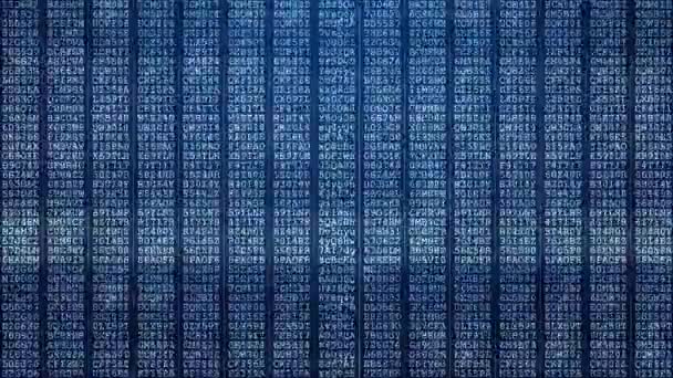 Ciberespacio futurista abstracto con código binario, matriz Fondo de bucle — Vídeo de stock