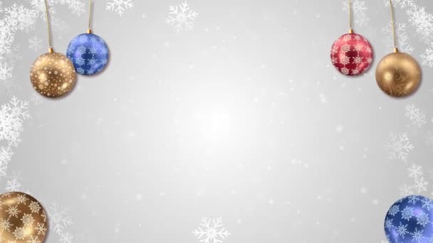 Schöne Weihnachtskugeln Hängende Kugeln Schmuck Paket Dekoration 4K-Animation — Stockvideo