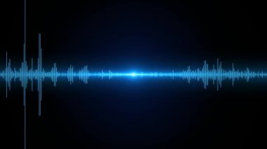 4K 3D ses dalgası veya frekans dijital izole edilmiş Kara Döngü arkaplan canlandırması.