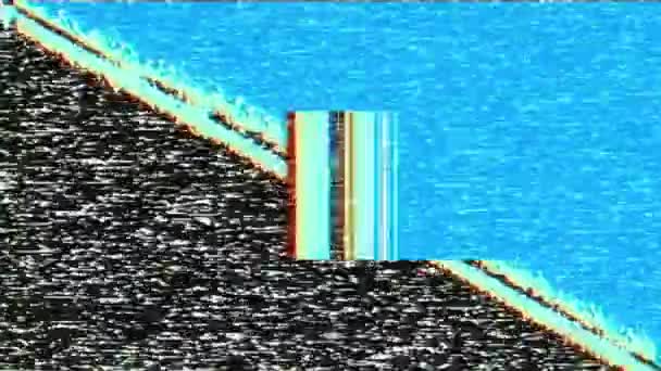 Glitch ruis statische televisie VFX. Visuele video effecten strepen Loop Animatie Achtergrond. — Stockvideo