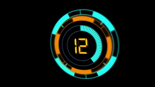 Digital Countdown leader graphic number 20 3d. Clock plate head countdown. — Stockvideo