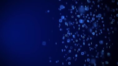 4K Technology digital data code number loop background Animation.