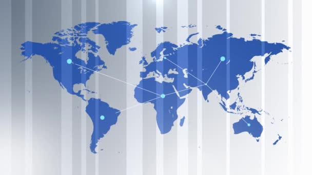 White global earth rotating digital world breaking news Studio Loop Background. — Stock video