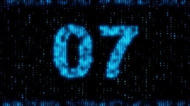 4K Digital ten seconds hologram dots countdown Animation