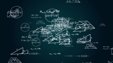 Soyut 4K Döngü Yaratıcı Dijital Matematiksel Formüller Yeşil Ekran Döngüsü Animasyon Arkaplanı.