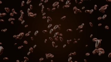 Kahverengi kahve çekirdekleri yığının üzerine düşüyor Yeşil Ekran Döngü Canlandırma Arkaplanı.