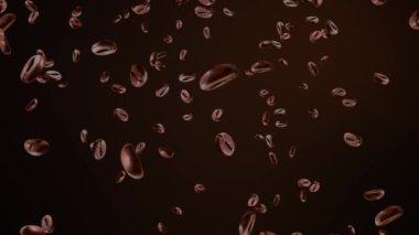 Coffee Beans Flying motion graphic coffee beans flying from down to up Loop Backgrounds.