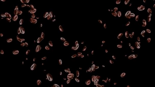 Super Slow Motion Shot of Crashing Coffee Beans on Brown Loop Background. — Stock Video