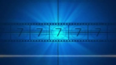 Film lideri. Eski film efektleri çizikler ve tahıllar. Soğuk renkler. Bir dosyada 3 video var. Geri sayım.