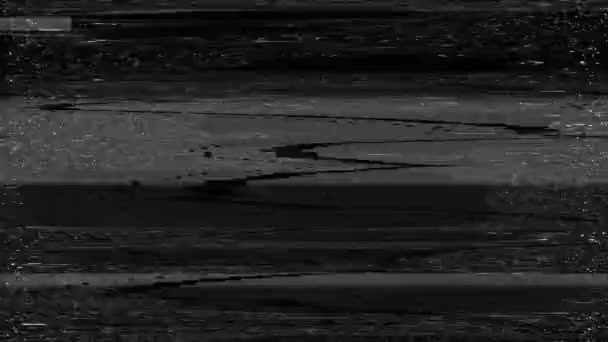 Animación de bucle blanco y negro de error de fallo de señal de TV de textura abstracta fallida digital. — Vídeo de stock