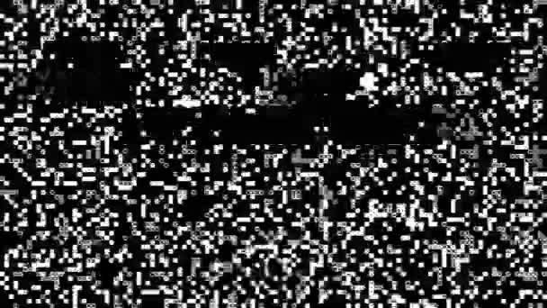 4K Old VHS Glitches und statisches Rauschen auf dem schwarzen Loop Animationshintergrund. — Stockvideo