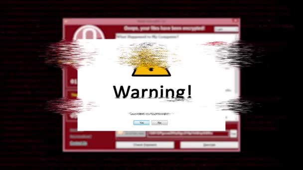 Ransomware-Technologie roter Hintergrund mit Binärcode-Animation — Stockvideo