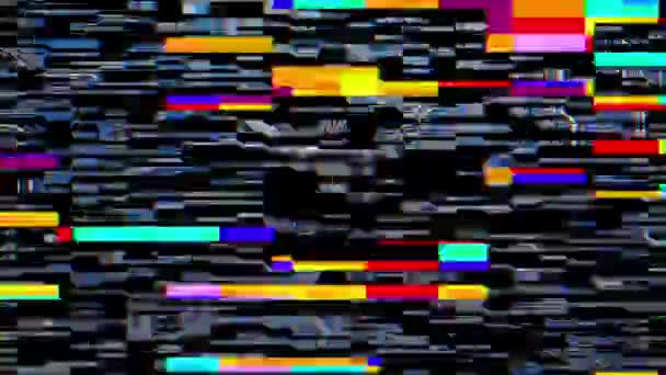 Digital signal damage visualization Loop Animation. Noise, glitch effect interference — Stock Video
