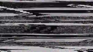 Arıza gürültüsü statik televizyon VFX Görsel video efekt çizgileri Döngü Canlandırma arkaplanı.