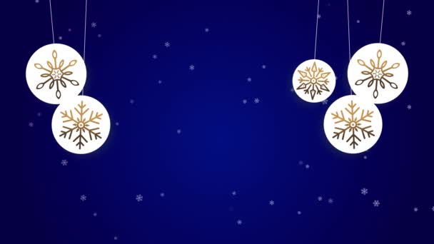 Winter vallende sneeuw Loop Animatie achtergrond voor Kerstmis en Nieuwjaar 4K — Stockvideo